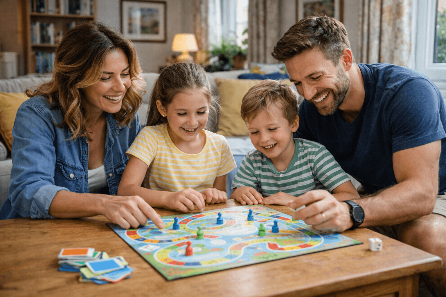 Family playing in the garden together